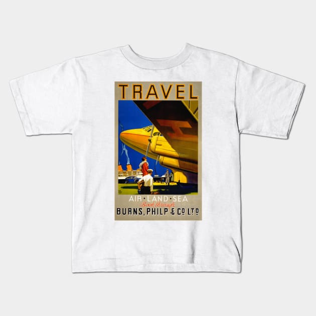 Vintage Travel Poster  Australia Travel Kids T-Shirt by vintagetreasure